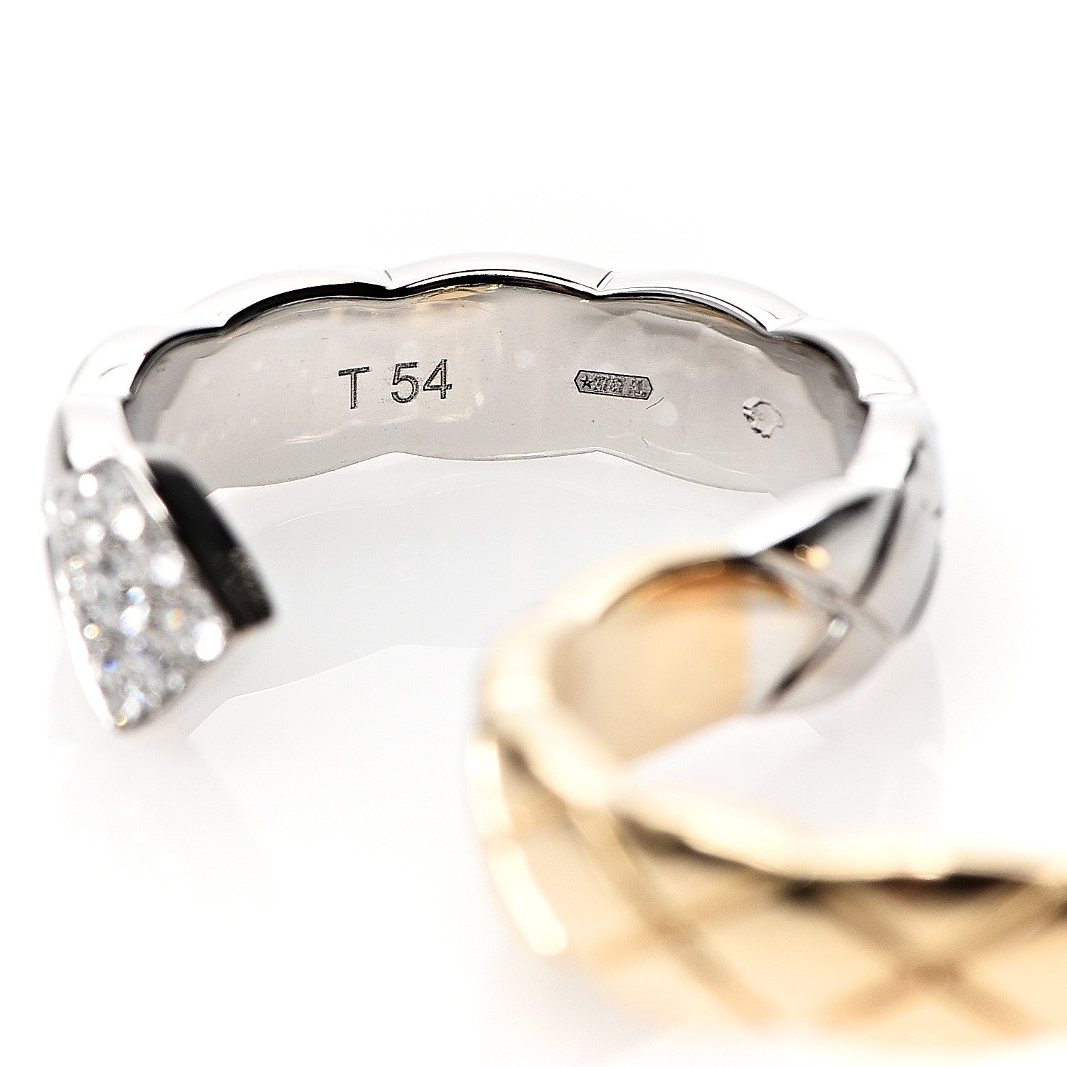 Chanel 18K Yellow White Gold Diamond Coco Crush Two Finger Ring 4 of 6