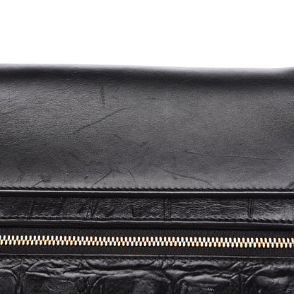 Celine Calfskin Crocodile Embossed Small Belt Bag Black 13 of 15