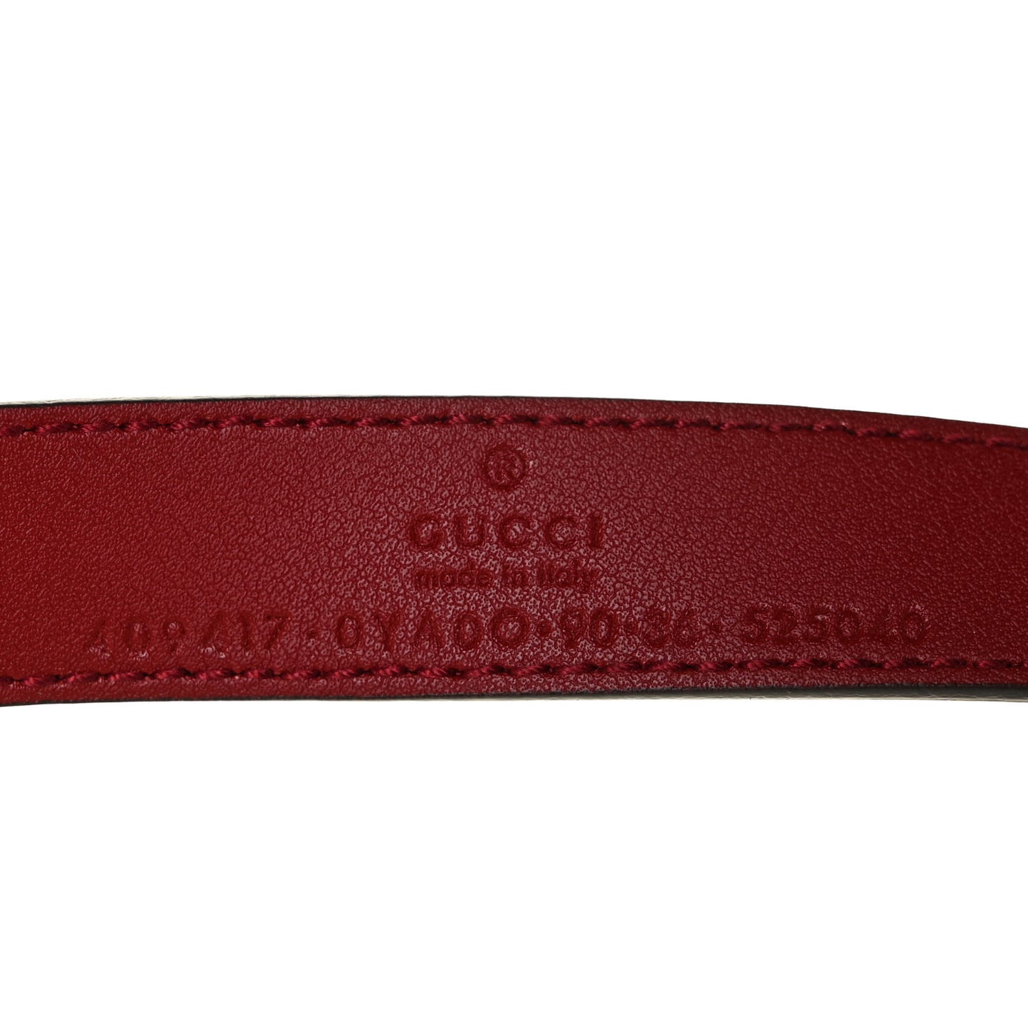 Plutone Calfskin Double G 20mm Belt 90 36 New Cherry Red