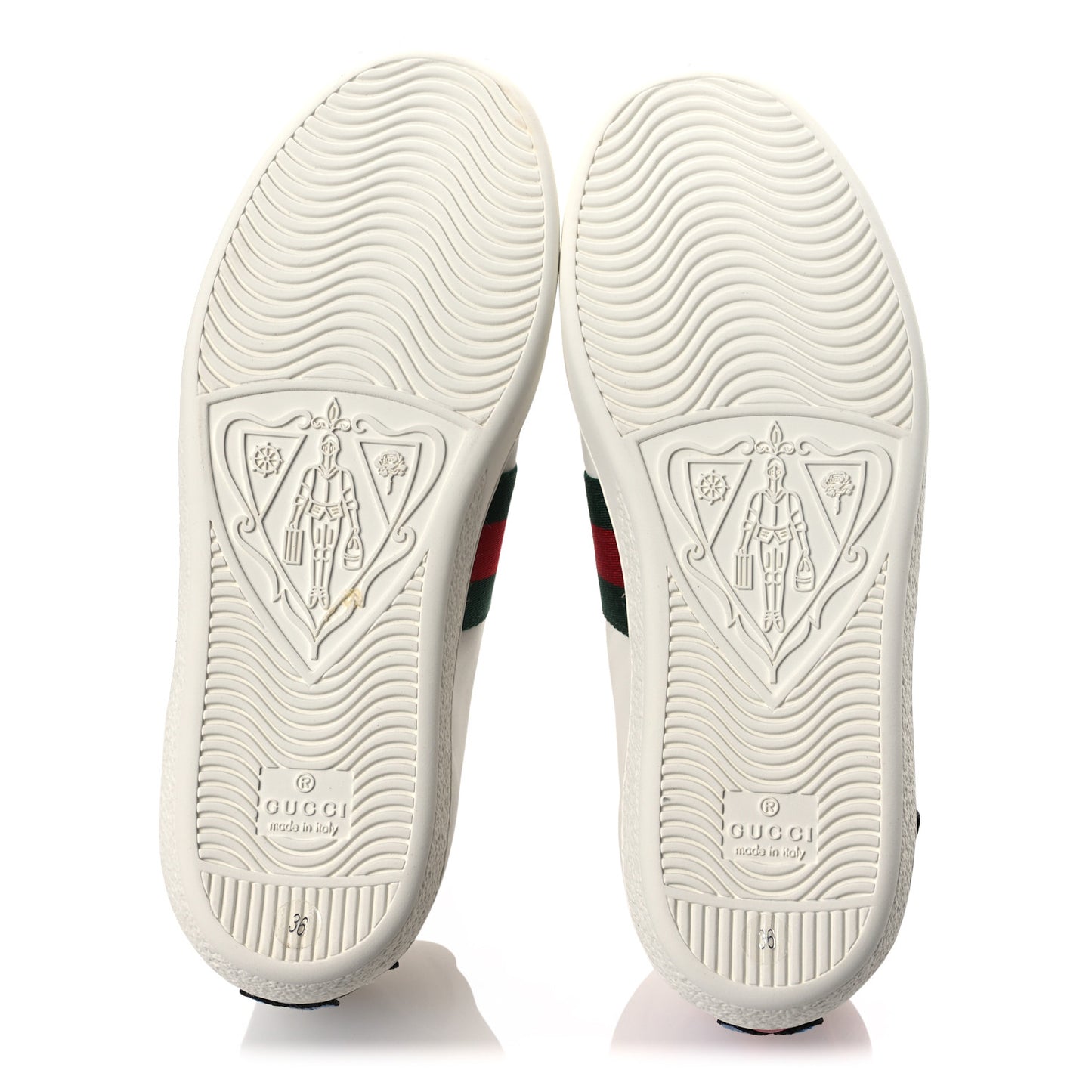 Calfskin Web Floral Embroidered Womens Ace Sneakers 36 White