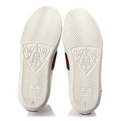 Gucci Calfskin Web Floral Embroidered Womens Ace Sneakers 36 White 7 of 11