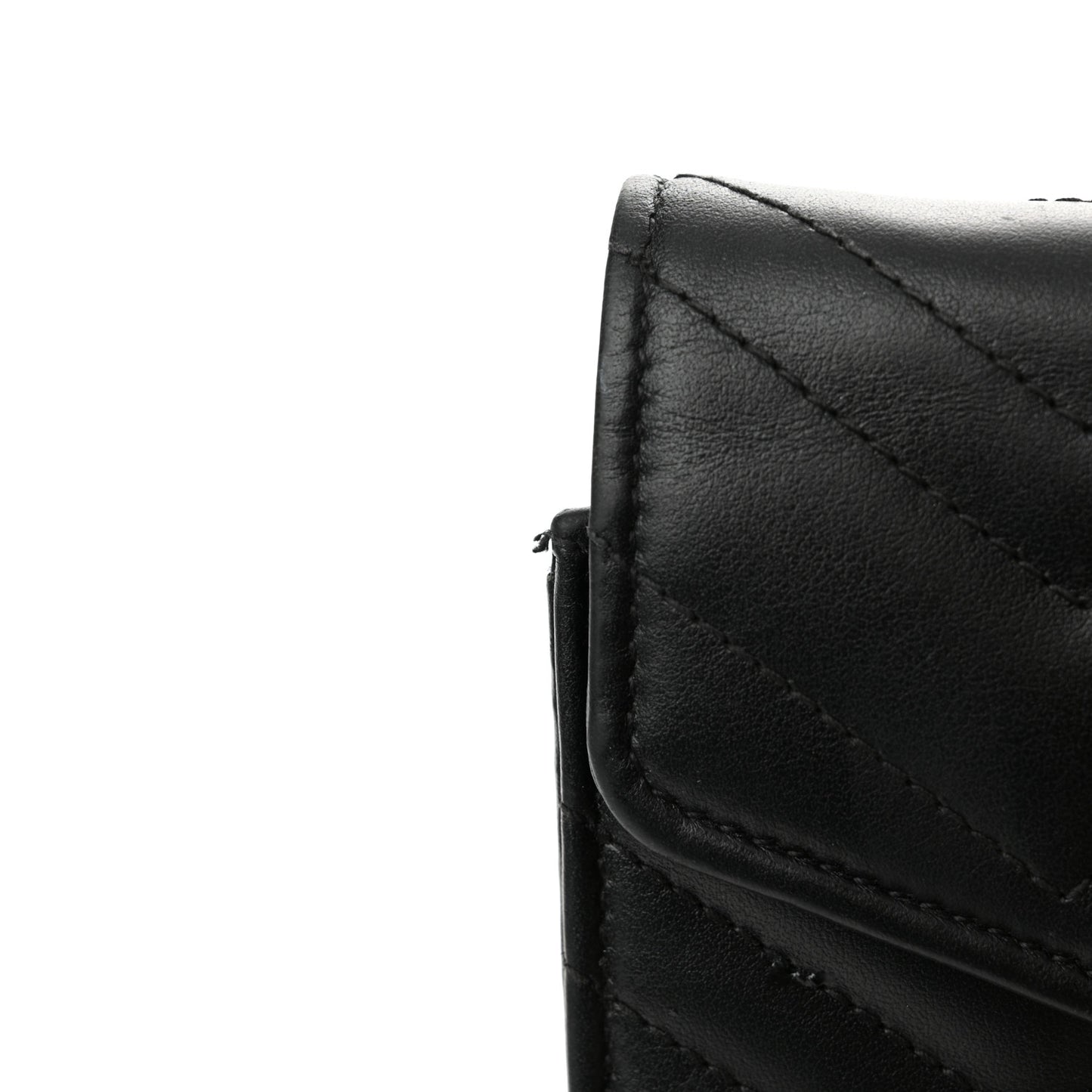 Calfskin Matelasse GG Marmont Chain Wallet Black