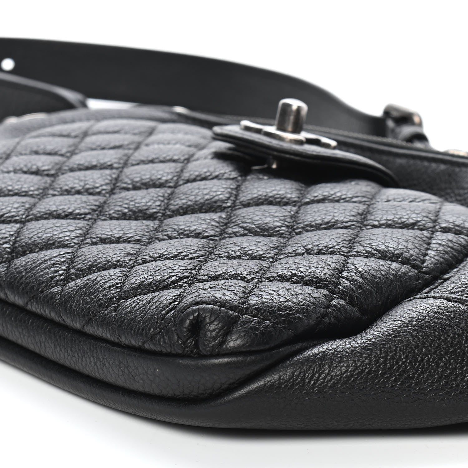 Chanel Grained Calfskin Quilted Casual Rock Waist Bag Fanny Pack Black 8 of 8
