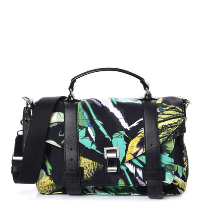 Proenza Schouler Nylon Tropical Printed Medium PS1 Satchel Black 1 of 10
