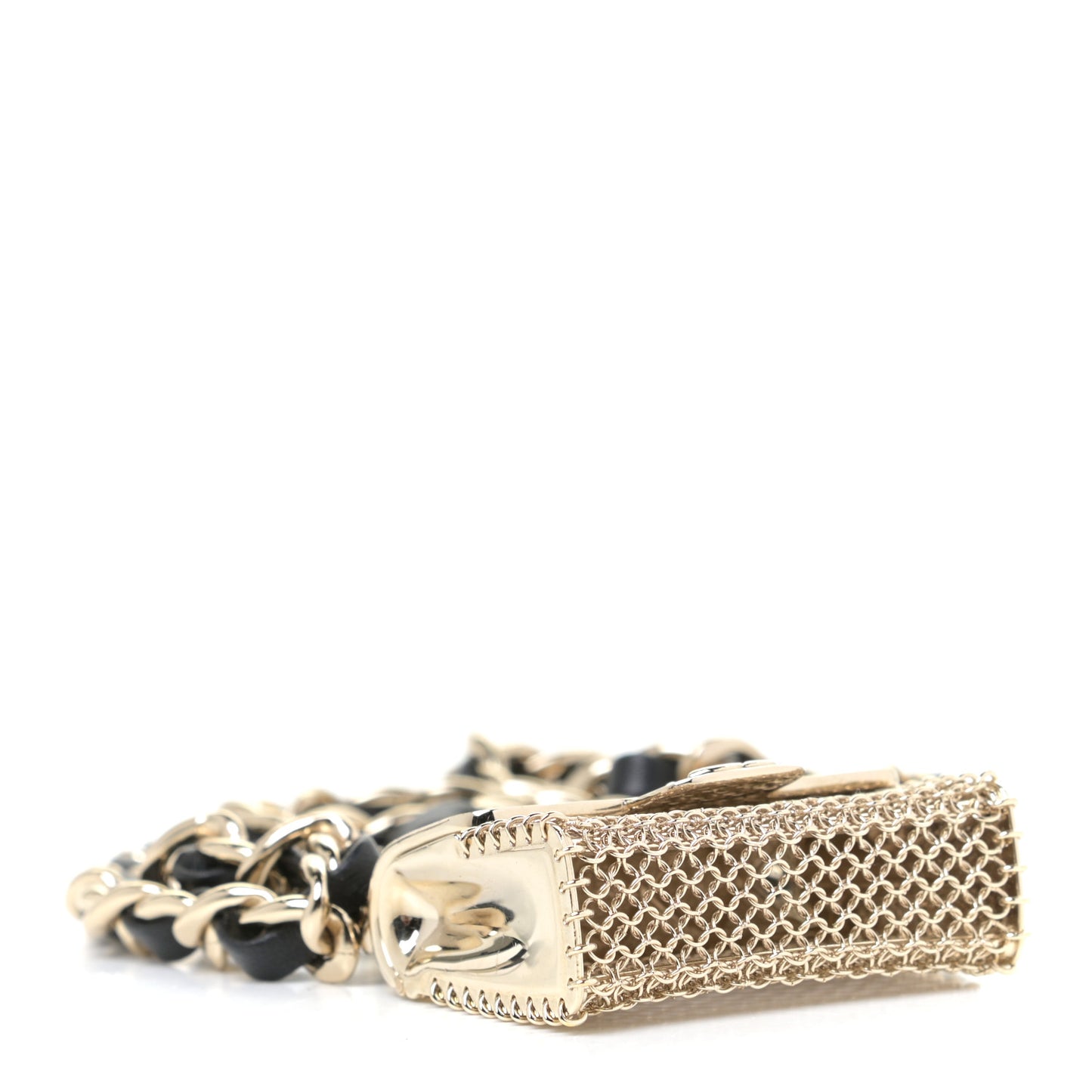 Lambskin Chain CC Flap Bag Belt Black Gold