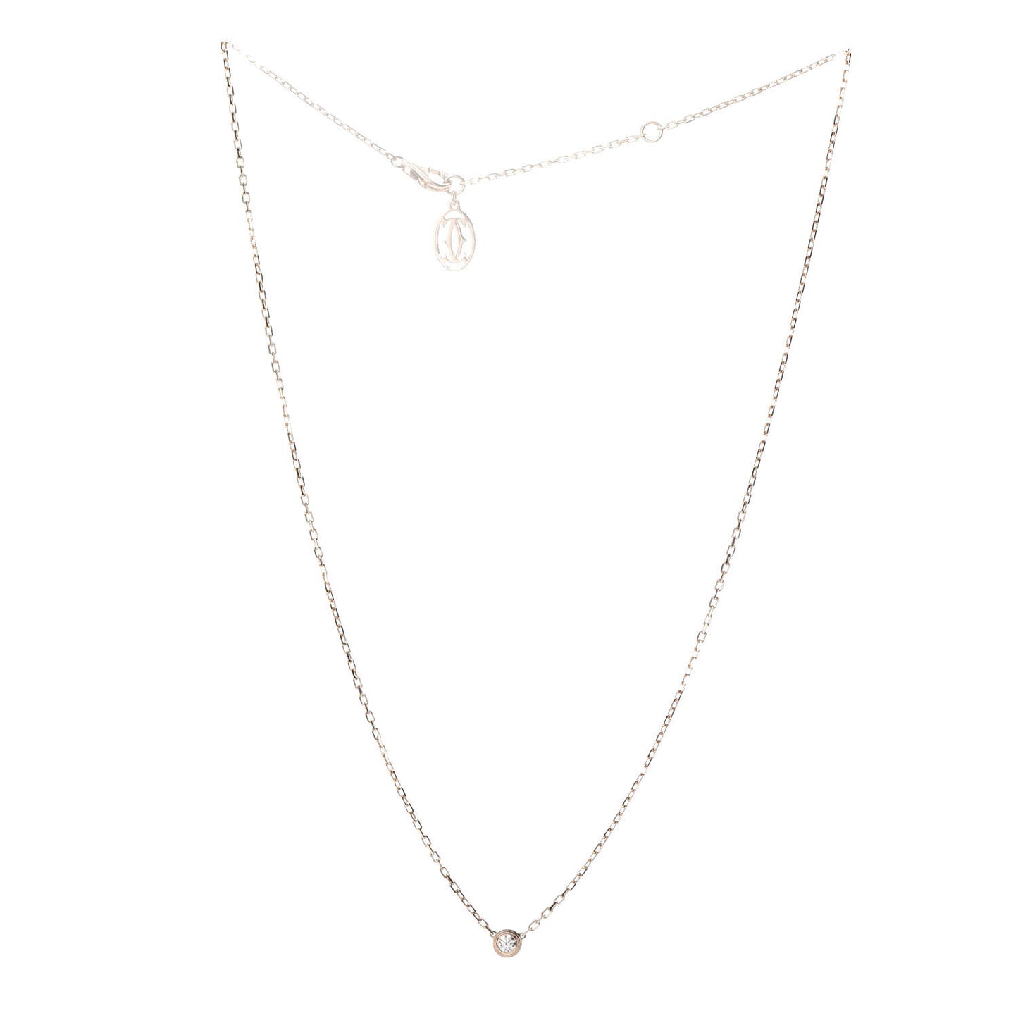 18K Pink Gold Diamond SM D'Amour Pendant Necklace