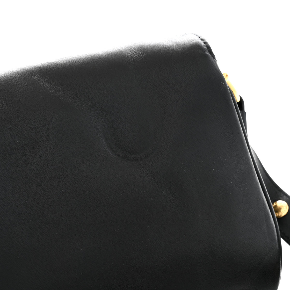 Calfskin Horsebit 1955 Aura Small Shoulder Bag Black