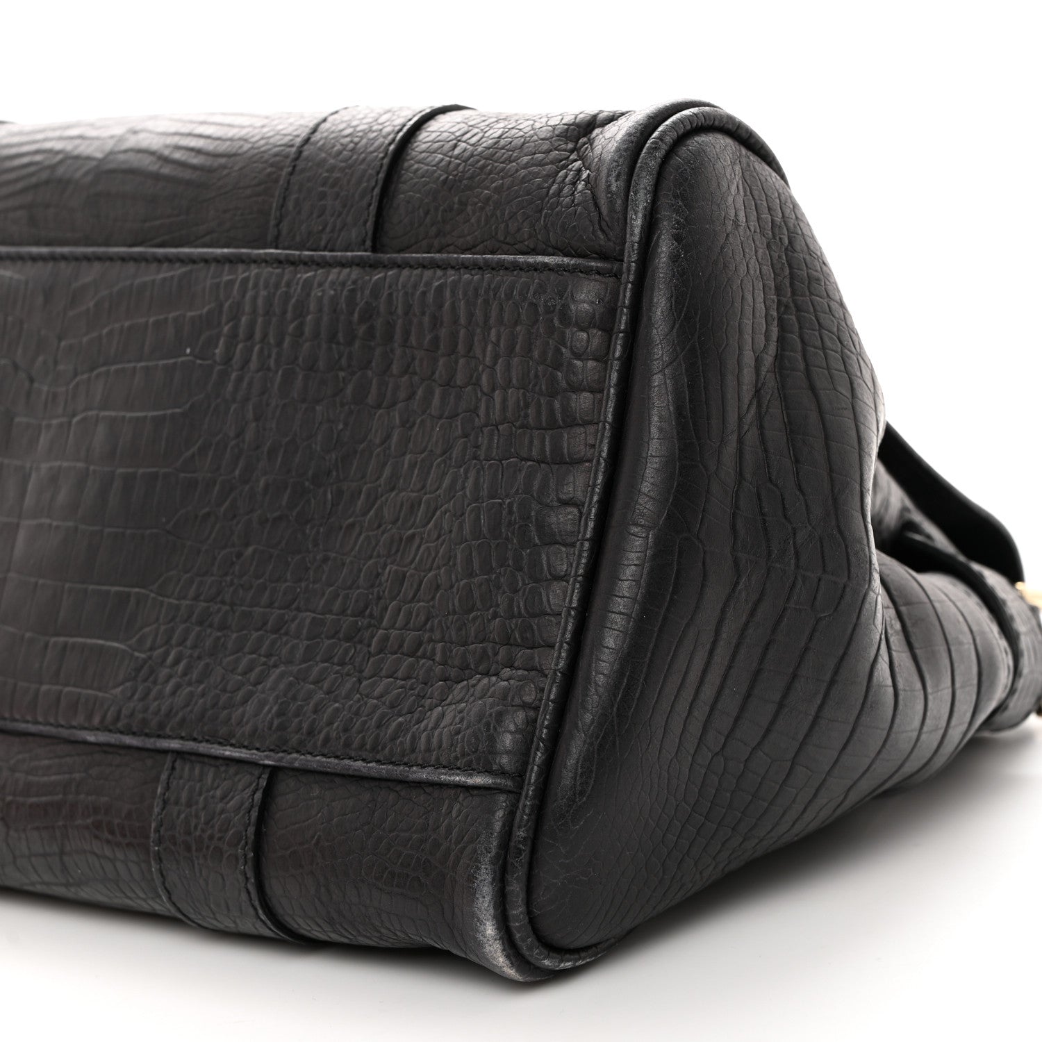 Mulberry Calfskin Crocodile Embossed Small Bayswater Satchel Black 10 of 14