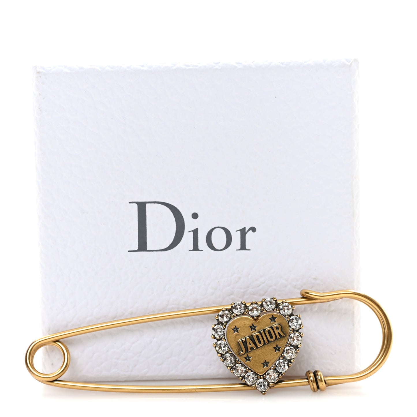 Crystal Heart Jadior Brooch Aged Gold