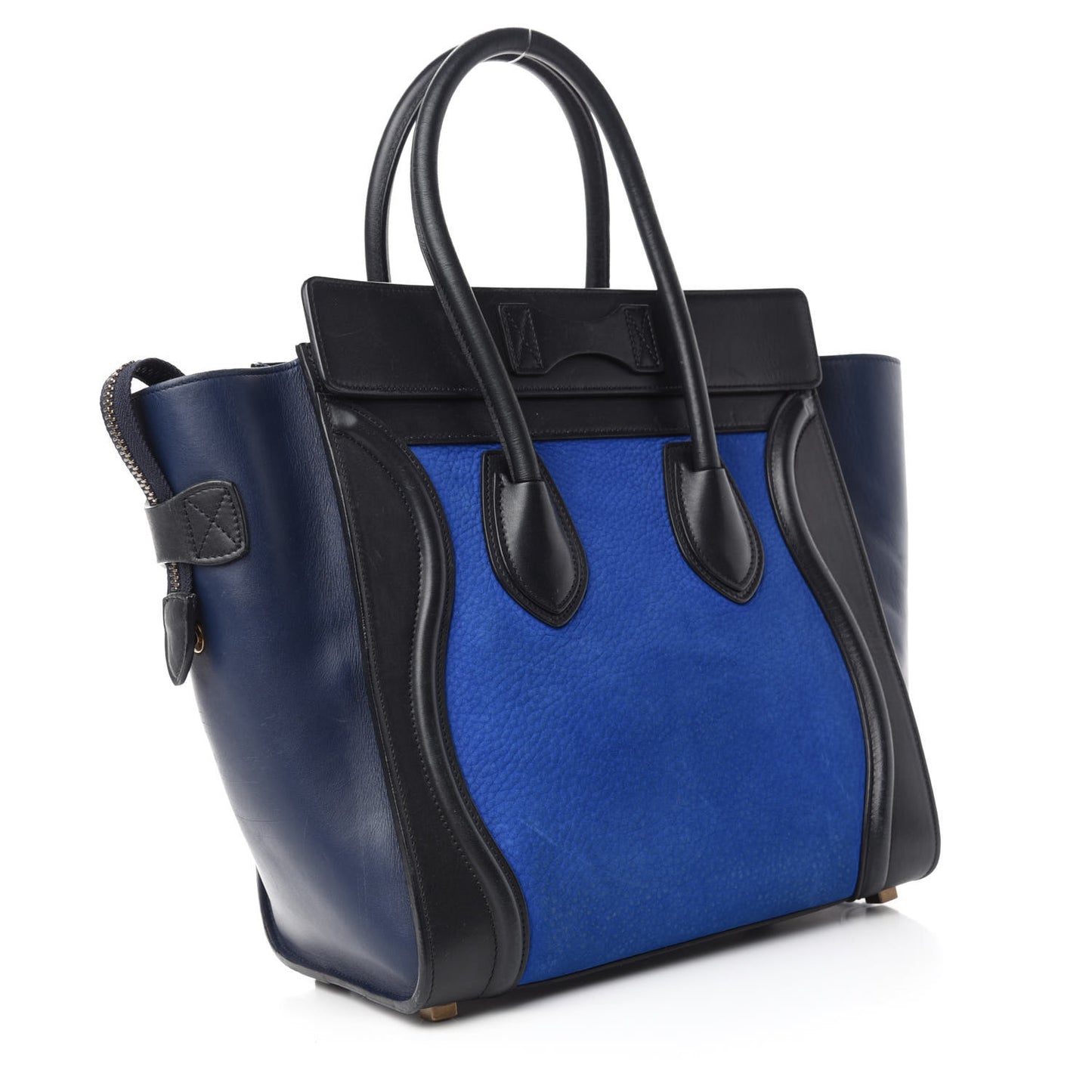 Nubuck Calfskin Suede Micro Tri-Color Luggage Bright Blue