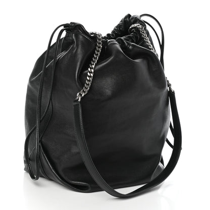 Saint Laurent Lambskin Teddy Drawstring Bag Black 3 of 8