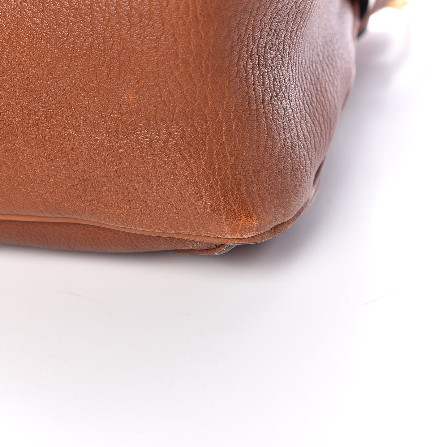Grained Lambskin Medium Lexa Shoulder Bag Caramel