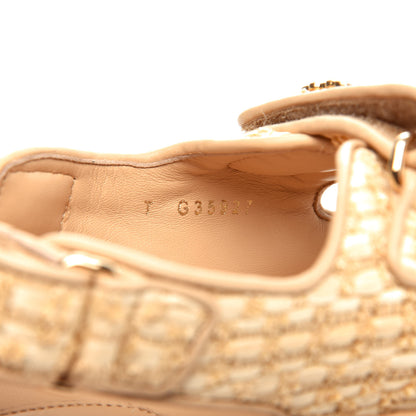 Chanel Braided Fabric Velcro Dad Sandals 37.5 Beige 10 of 11