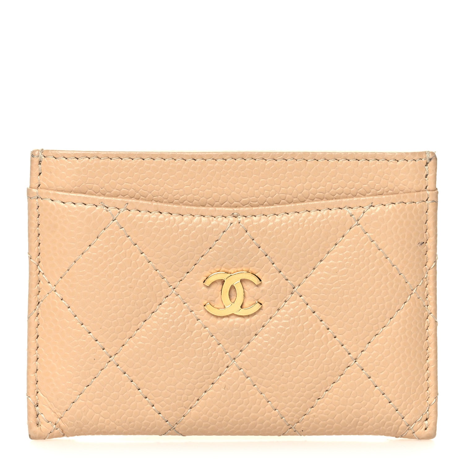 Chanel Caviar Quilted Card Holder Beige 1 of 9