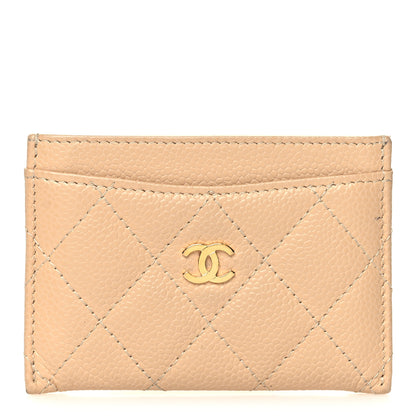 Chanel Caviar Quilted Card Holder Beige 1 of 9