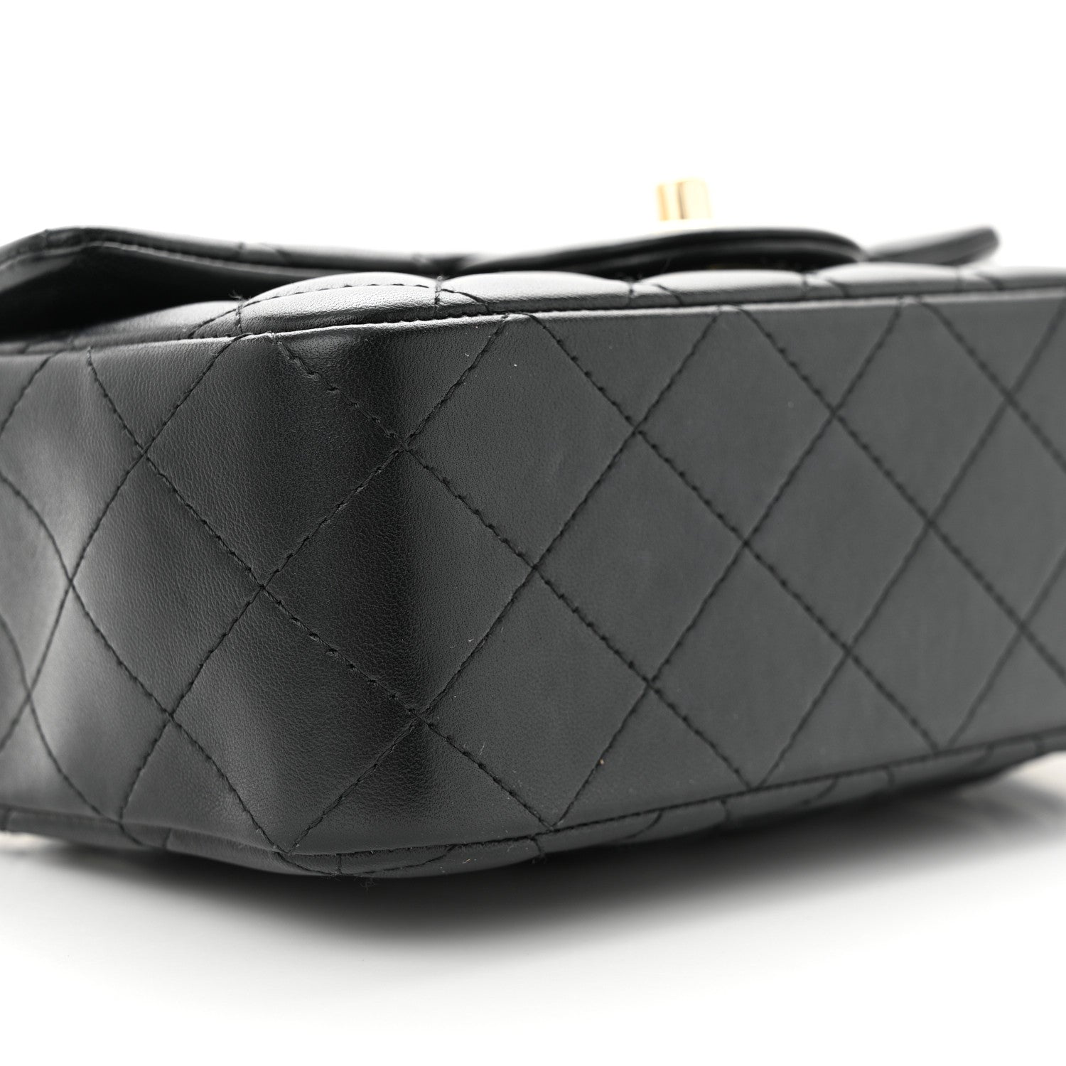 Chanel Lambskin Quilted Mini Top Handle Rectangular Flap Black 9 of 12