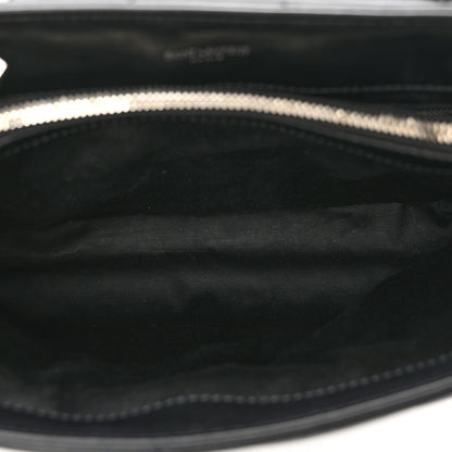 Saint Laurent Calfskin Y Quilted Monogram Medium Loulou Chain Satchel Black 6 of 11