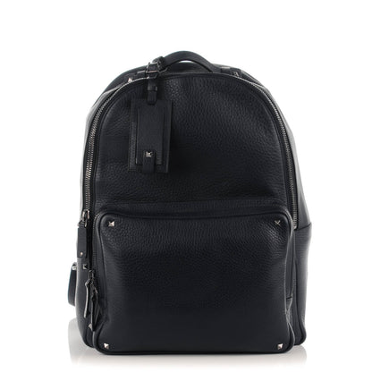 Valentino Garavani Grained Calfskin Rockstud Backpack Navy 1 of 7