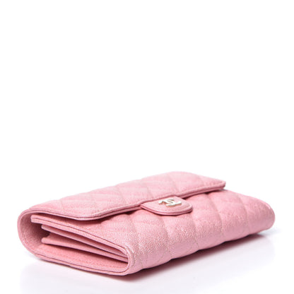 Chanel Iridescent Caviar Quilted Medium Flap Wallet Rose Pink 3 of 10