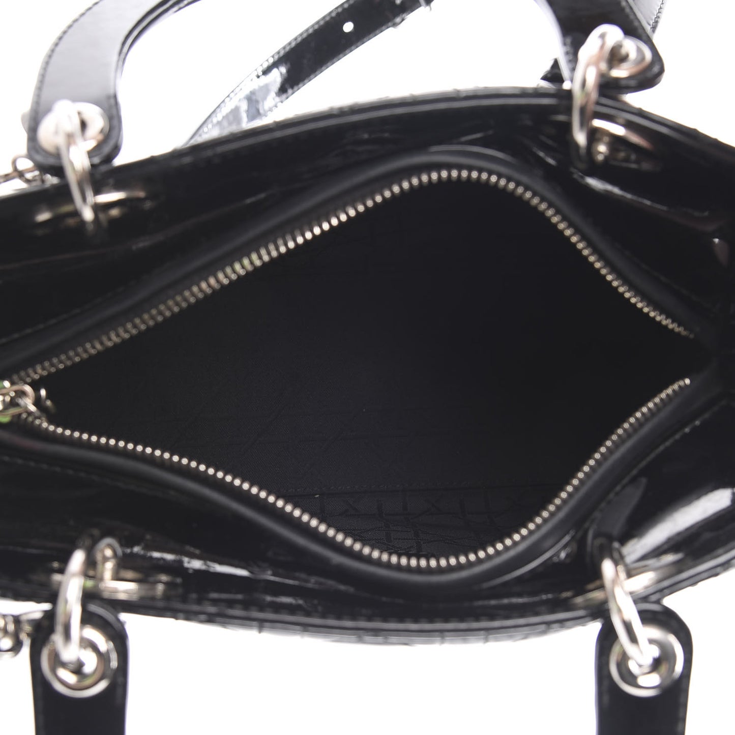 Patent Cannage Medium Lady Dior Black