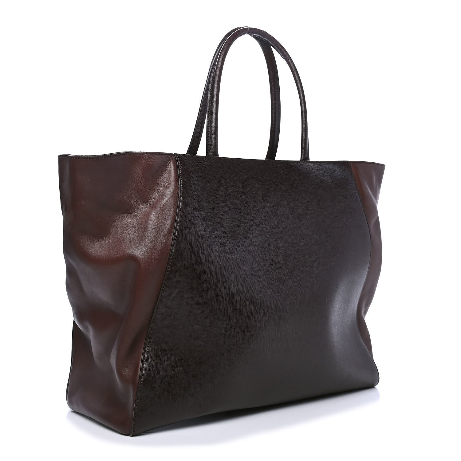 Fendi Vitello Elite Flamingo Large 2Jours Tote Moro Marrone Nocciola 2 of 5