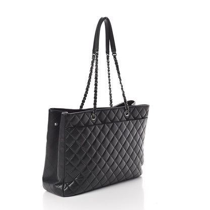 Chanel Calfskin Quilted Large CC Shopping Tote Black 3 of 10