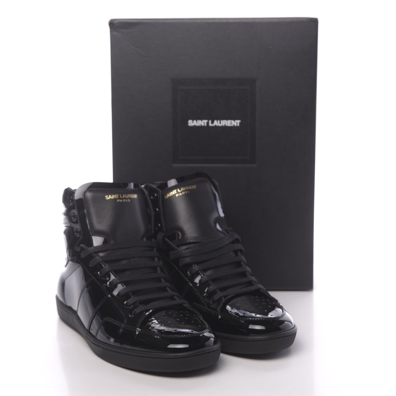 Saint Laurent Patent Court Classic SL/10H High Top Sneakers 43 Black 9 of 9