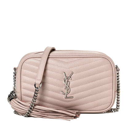 Saint Laurent Grain De Poudre Matelasse Monogram Mini Lou Camera Bag Marble Pink 1 of 12