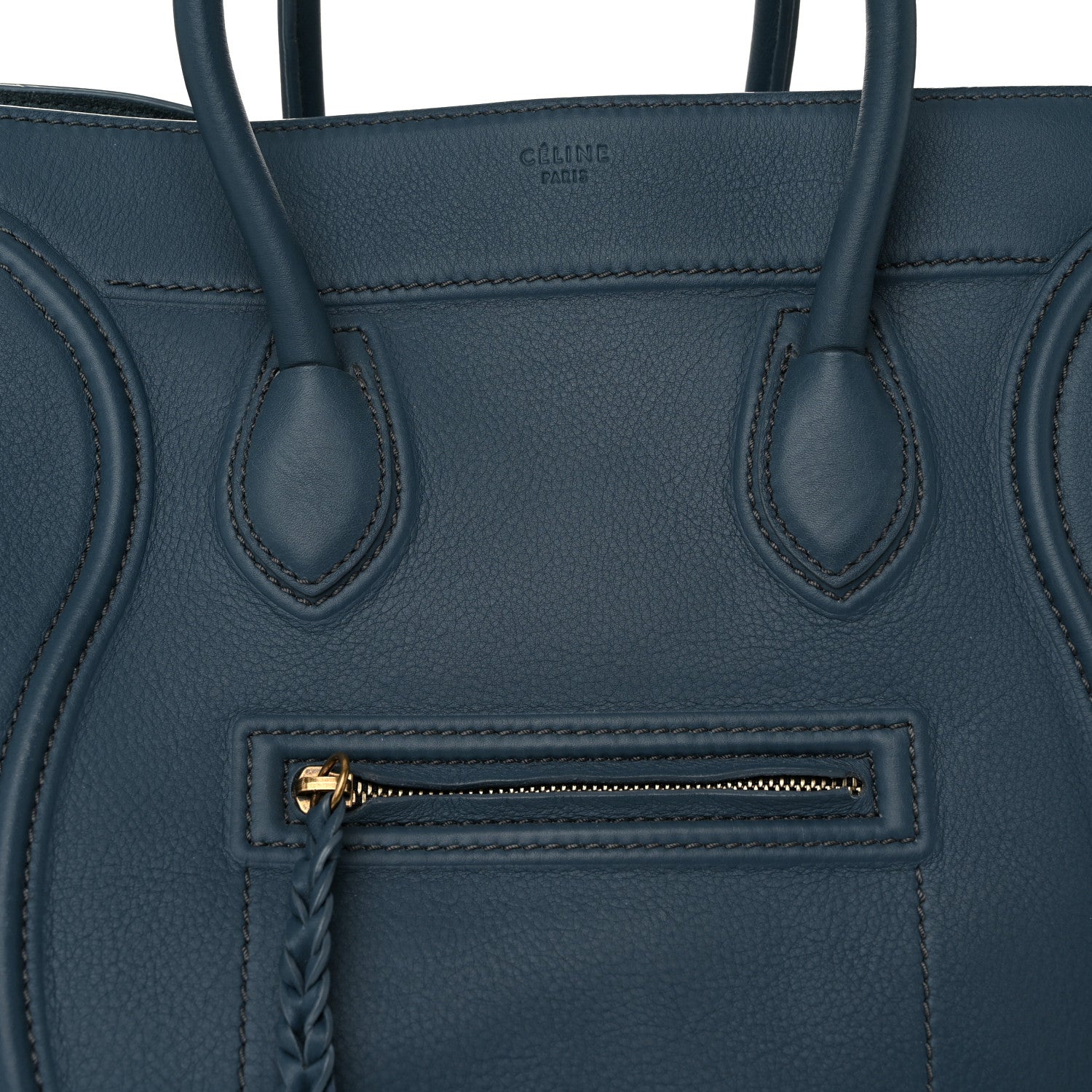 Celine Supple Calfskin Medium Phantom Luggage Blue 8 of 11