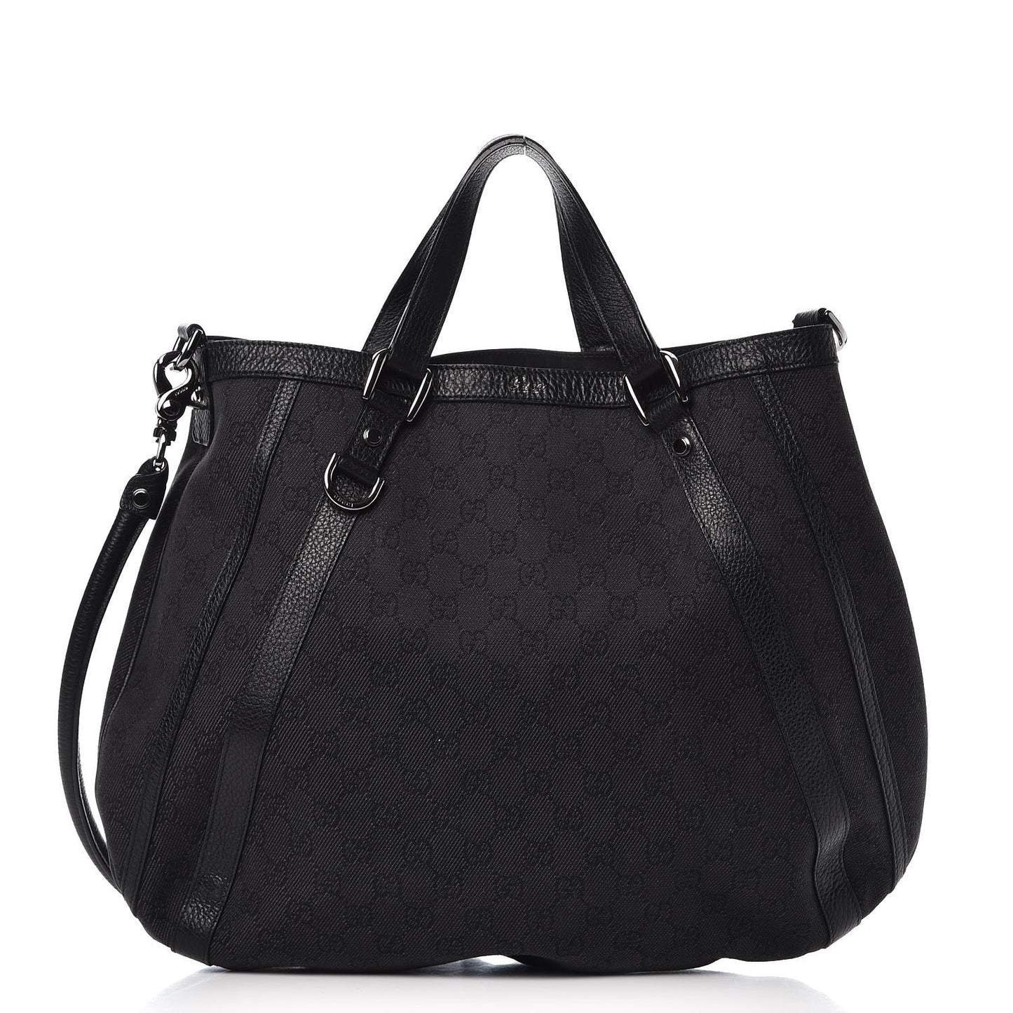 Nylon Monogram Medium Abbey Convertible Tote Black