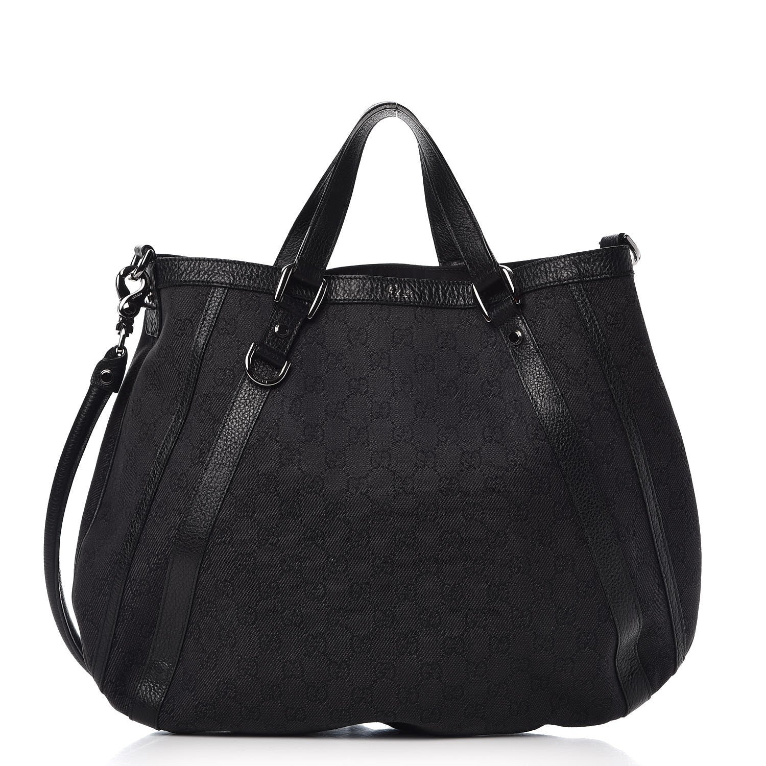 Gucci Nylon Monogram Medium Abbey Convertible Tote Black 1 of 12