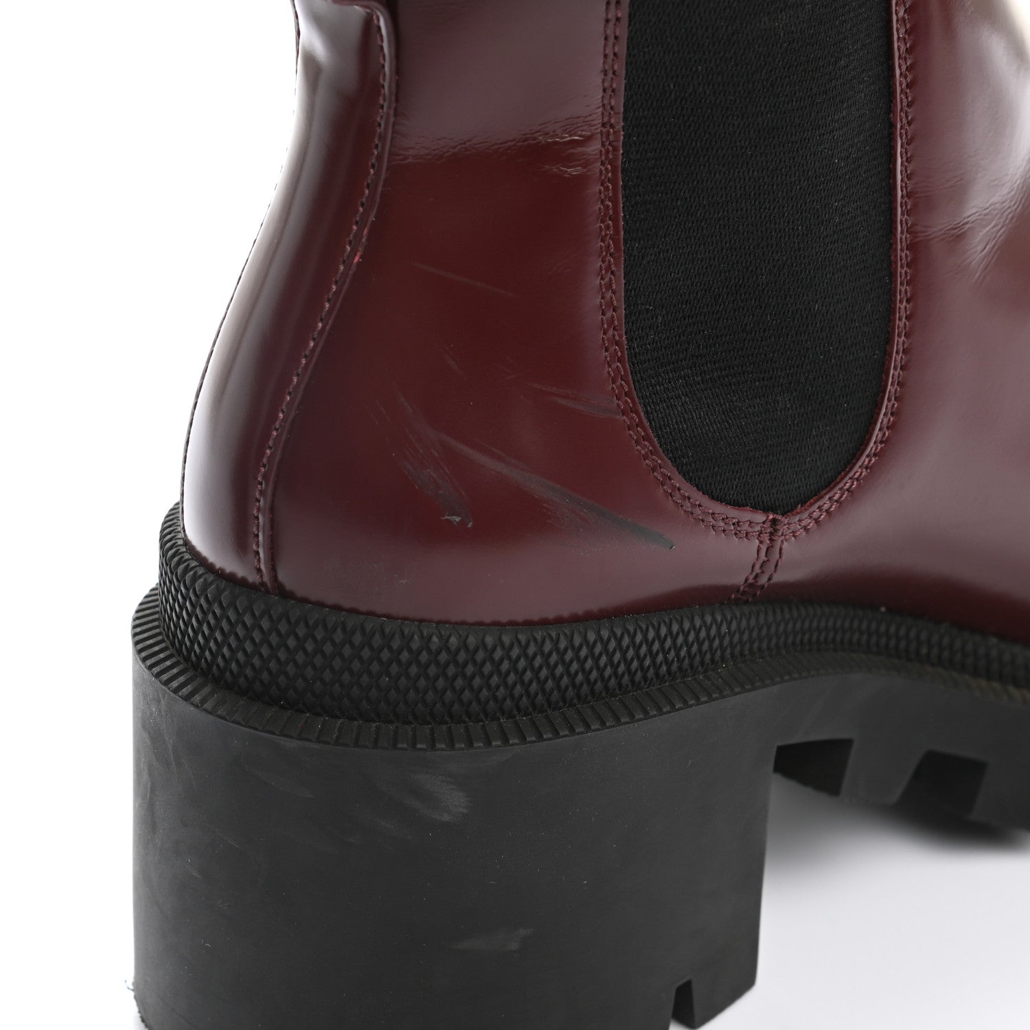 Gucci Calfskin Crystal GG Trip Chelsea Ankle Boots 37.5 Vintage Boredaux 11 of 13