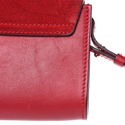 Chloe Suede Calfskin Mini Faye Shoulder Bag Tulip Red 12 of 13