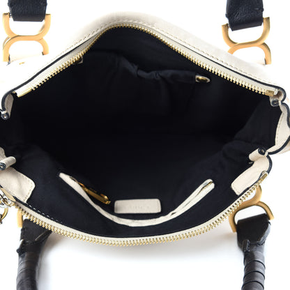 Chloe Calfskin Medium Marcie Satchel Abstract White Black 5 of 12