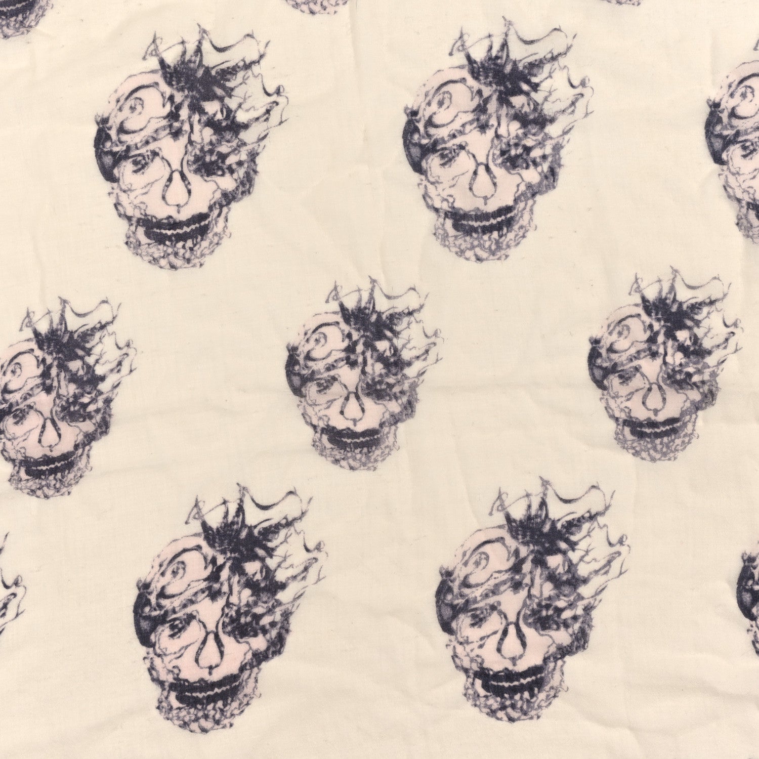 Alexander McQueen Silk Bird Skull Scarf Ivory Black 3 of 3