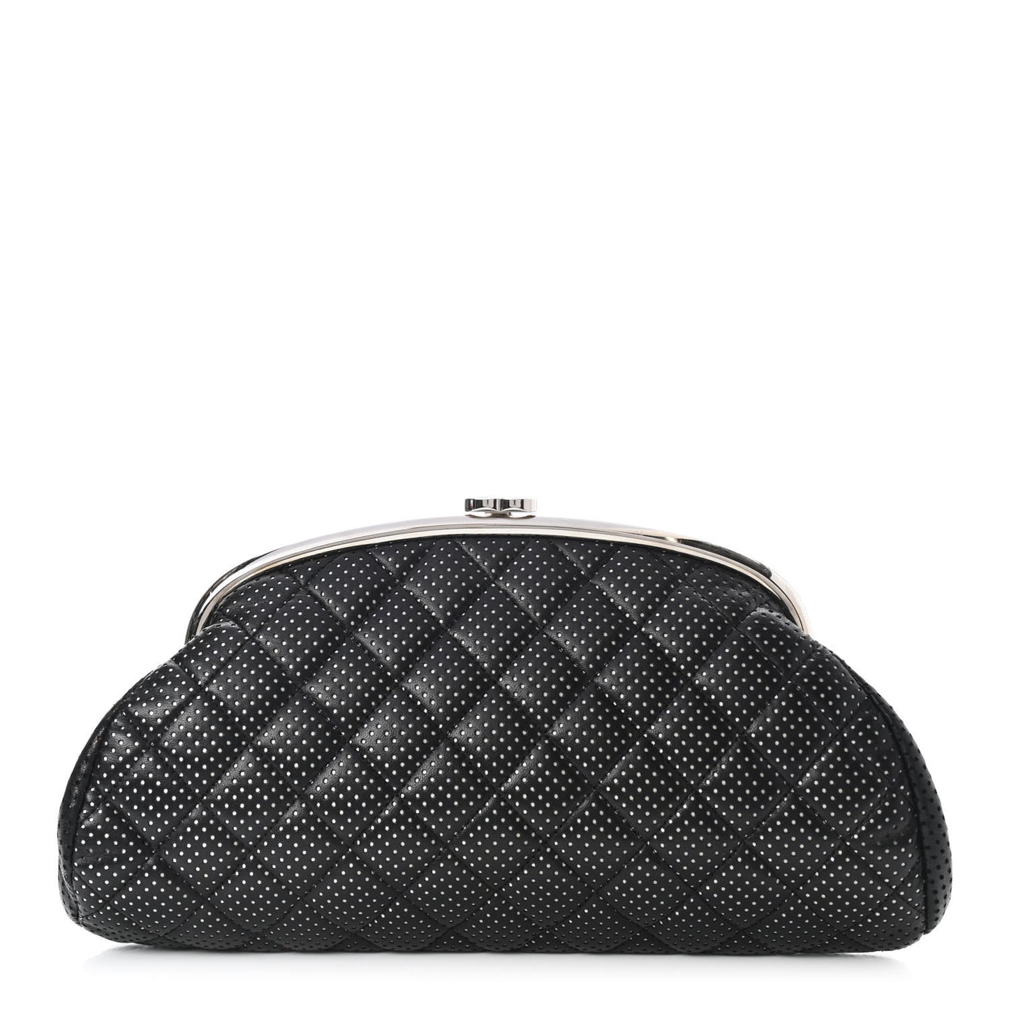 Lambskin Perforated Timeless Clutch Black