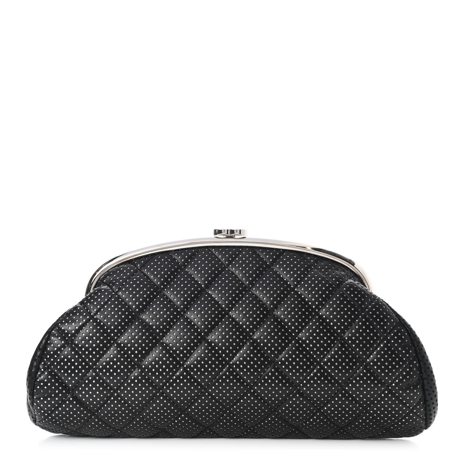 Chanel Lambskin Perforated Timeless Clutch Black 1 of 10