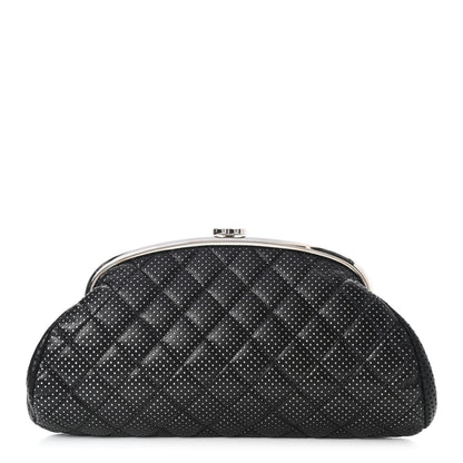 Chanel Lambskin Perforated Timeless Clutch Black 1 of 10