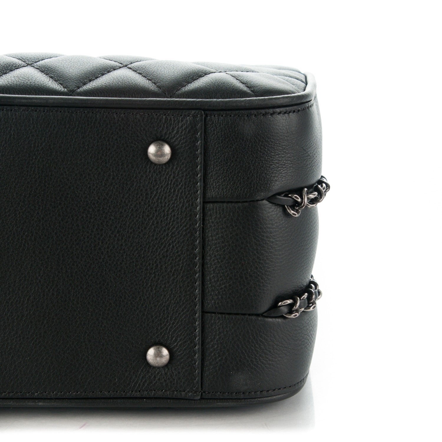 Chanel Calfskin Quilted Frame In Chain Tote Black 8 of 9