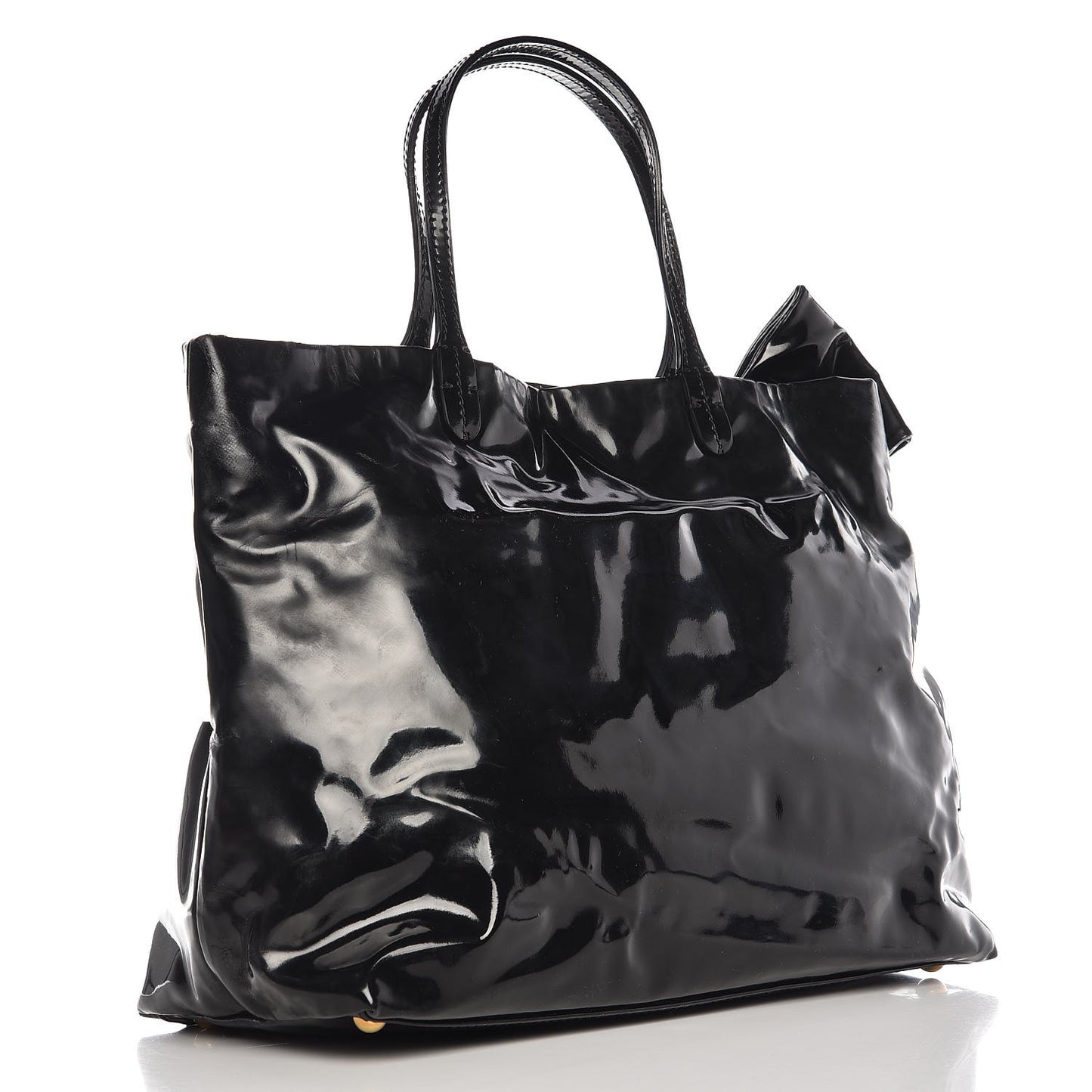 Patent Lacca Bow Tote Black