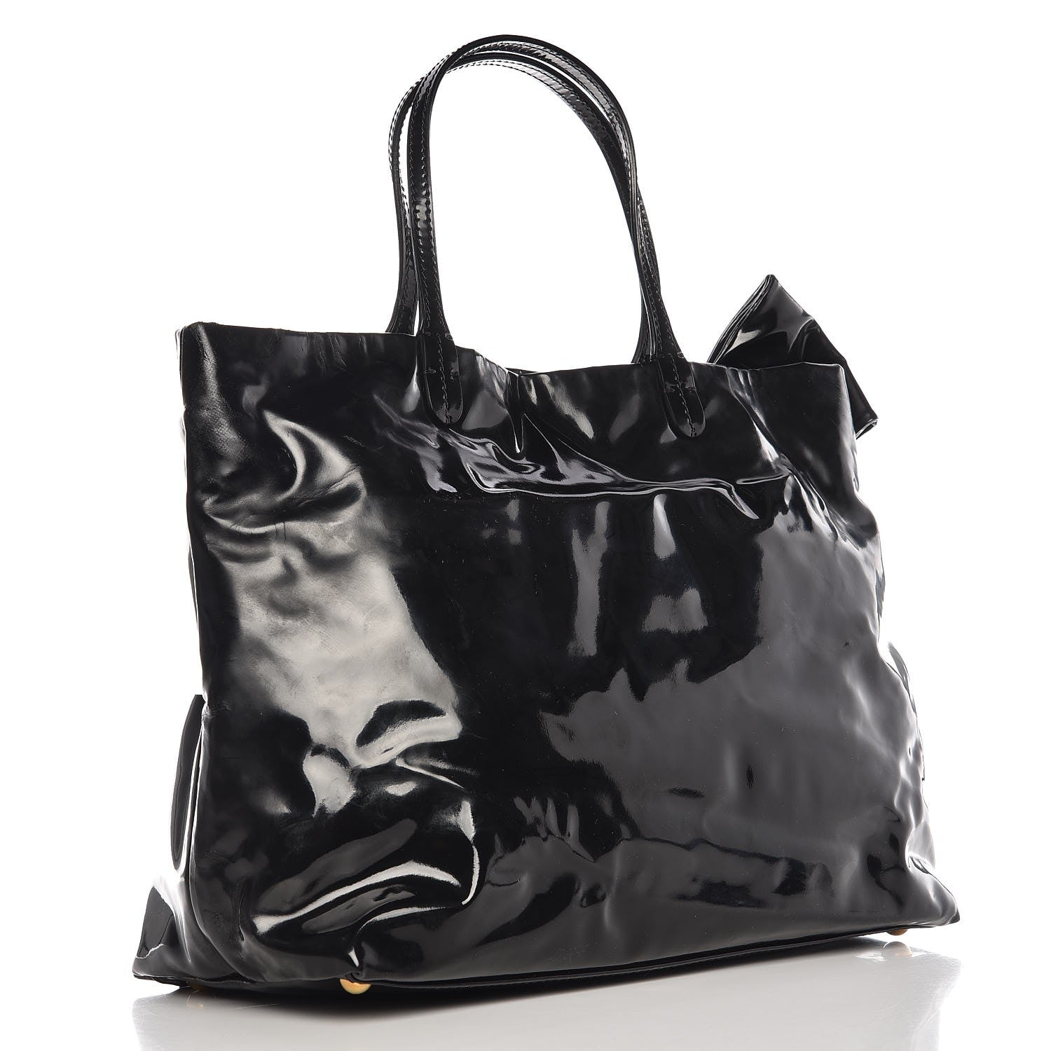 Valentino Garavani Patent Lacca Bow Tote Black 3 of 16