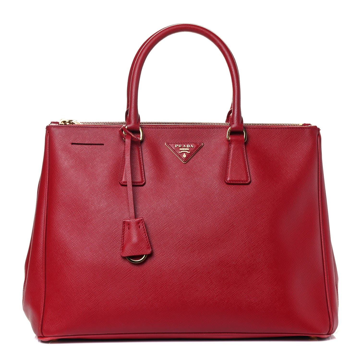 Prada Saffiano Large Galleria Double Zip Tote Fuoco 1 of 5