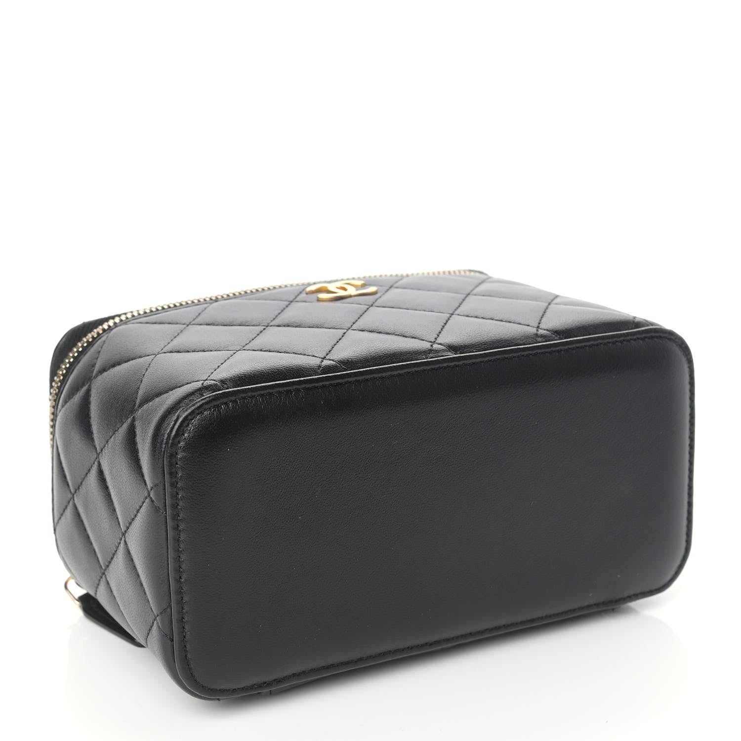 Chanel Lambskin Quilted Small Top Handle Vanity Case With Chain Black 4 of 9