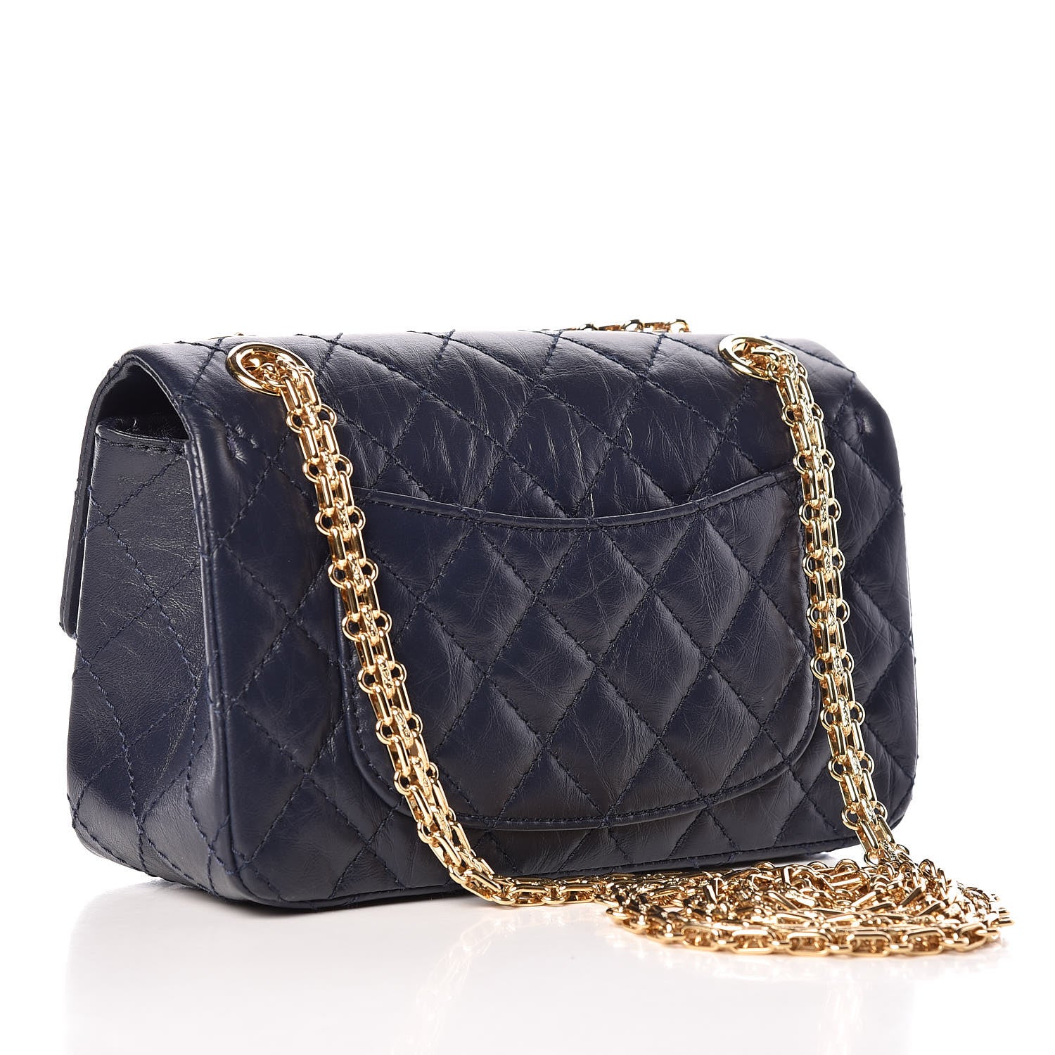 Chanel Aged Calfskin Quilted 2.55 Reissue Mini Flap Navy 3 of 9