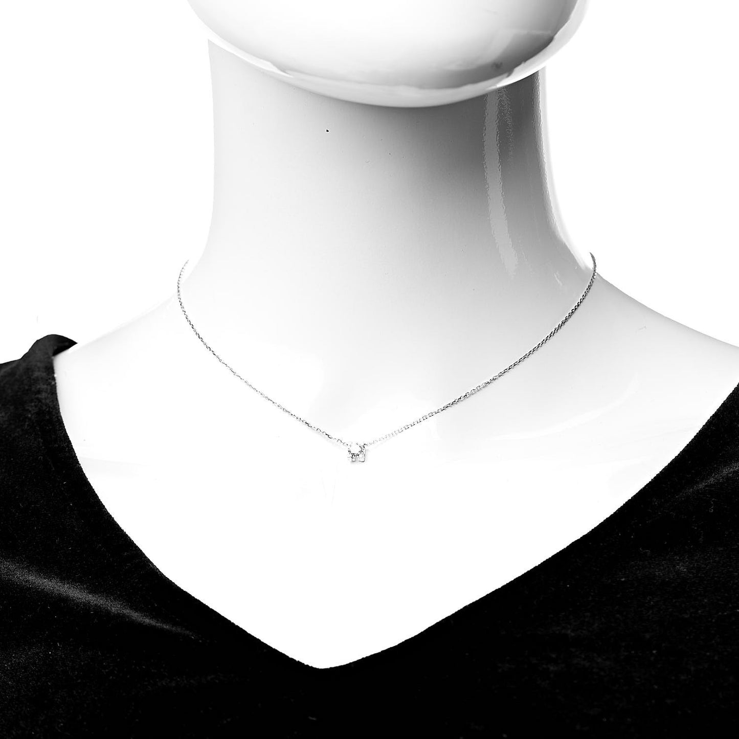 18K White Gold Diamond .30ct 1895 Pendant Necklace