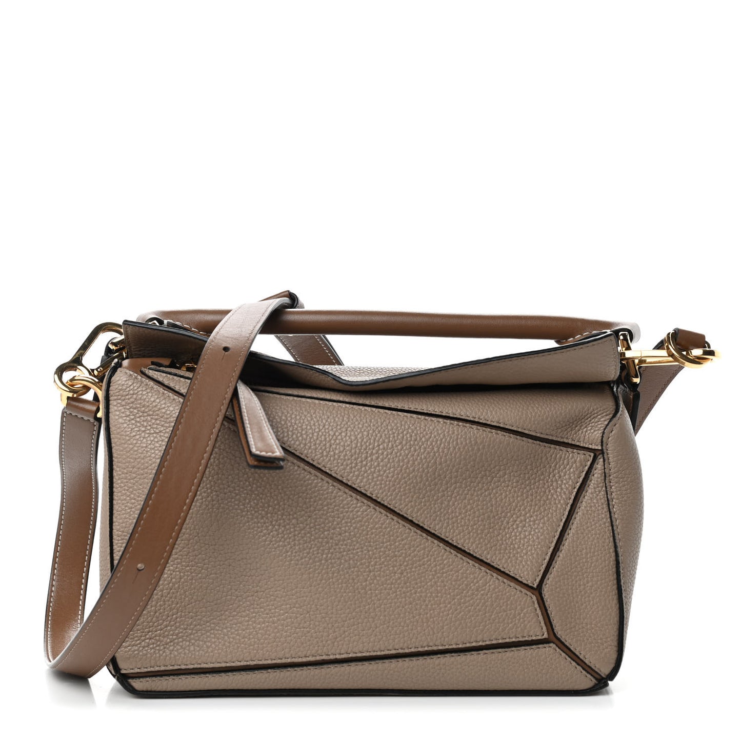 Grained Calfskin Small Puzzle Bag Sand Mink