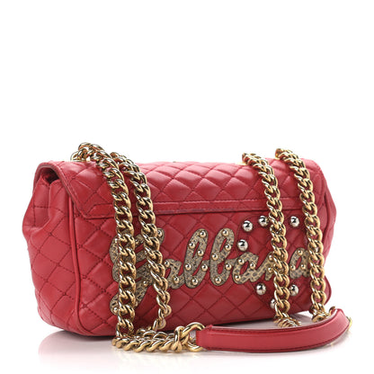Dolce & Gabbana Lambskin Watersnake Embellished Lucia Shoulder Bag Red 3 of 19
