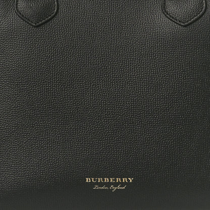 Burberry Derby Calfskin House Check Medium Banner Tote Black 7 of 10