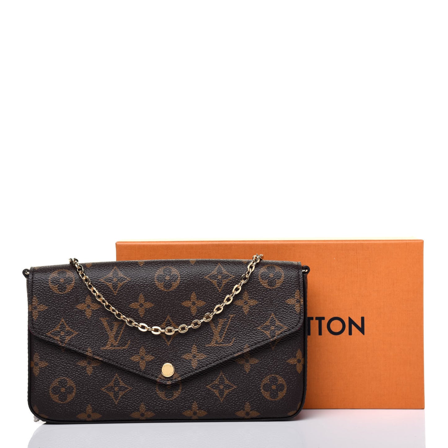Monogram Pochette Felicie Chain Wallet Fuchsia