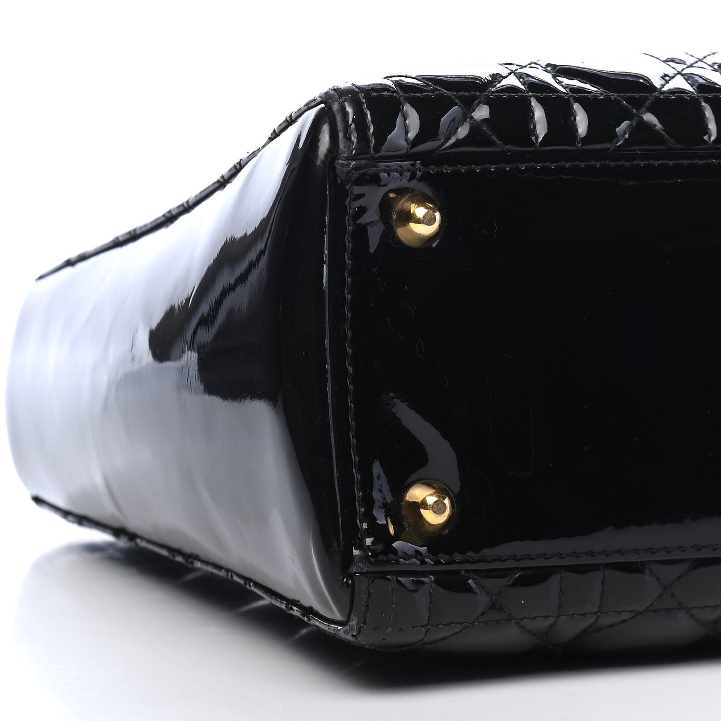 Patent Cannage Large Lady Dior Black
